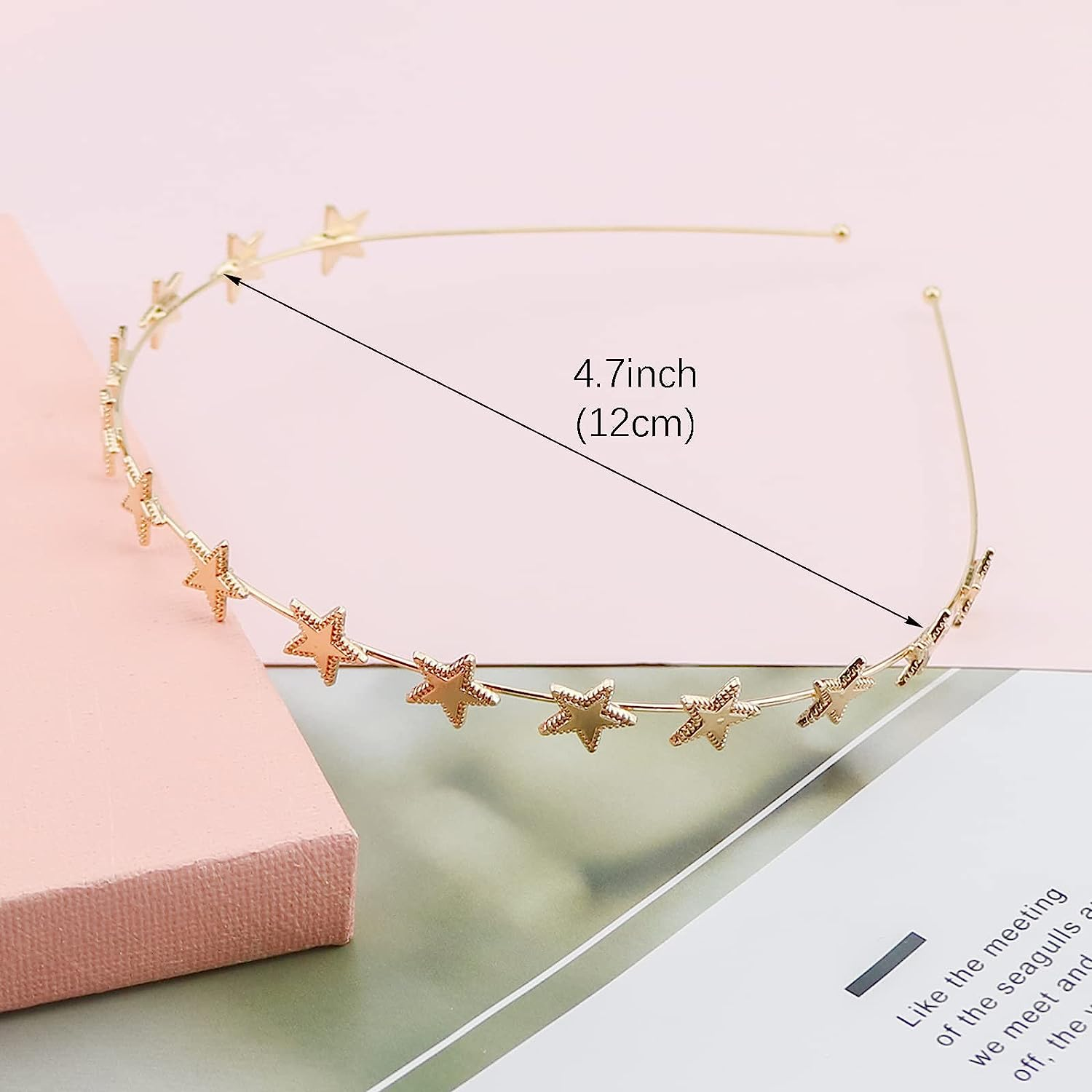 Aswewamt 4 PACK Alloy Five-Pointed Star Headbands,Bridal Hair Hoop Wedding Hair Accessories Ornaments for Elegant Women Girls - Silver image number 2