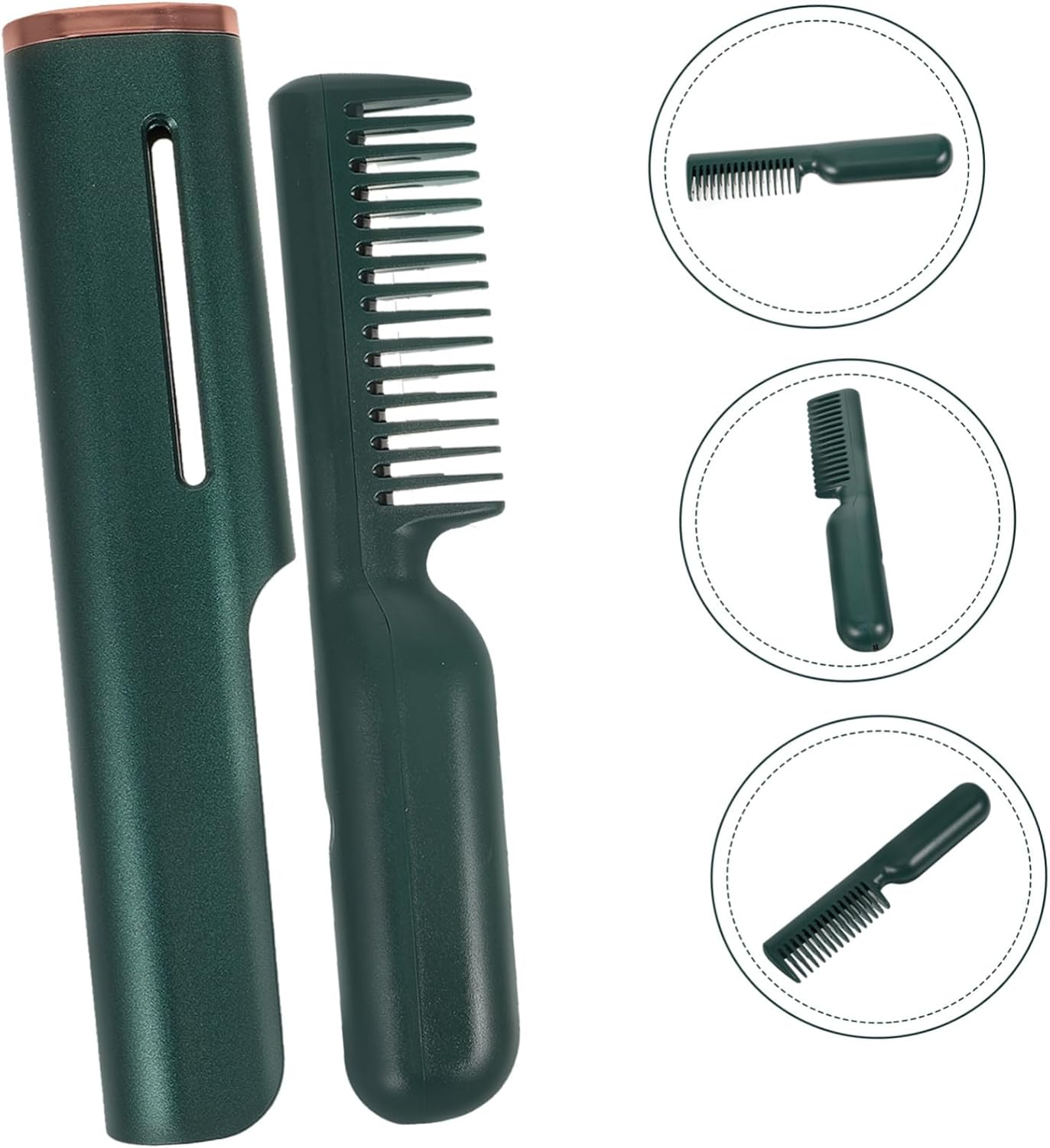 DECHOUS Hair Straightening Comb with Quick Heat for Home and Travel Suitable for All Hair Types Including Curly and Thick Compact USB Rechargeable Styling Brush for Smooth Silky Finish image number 3