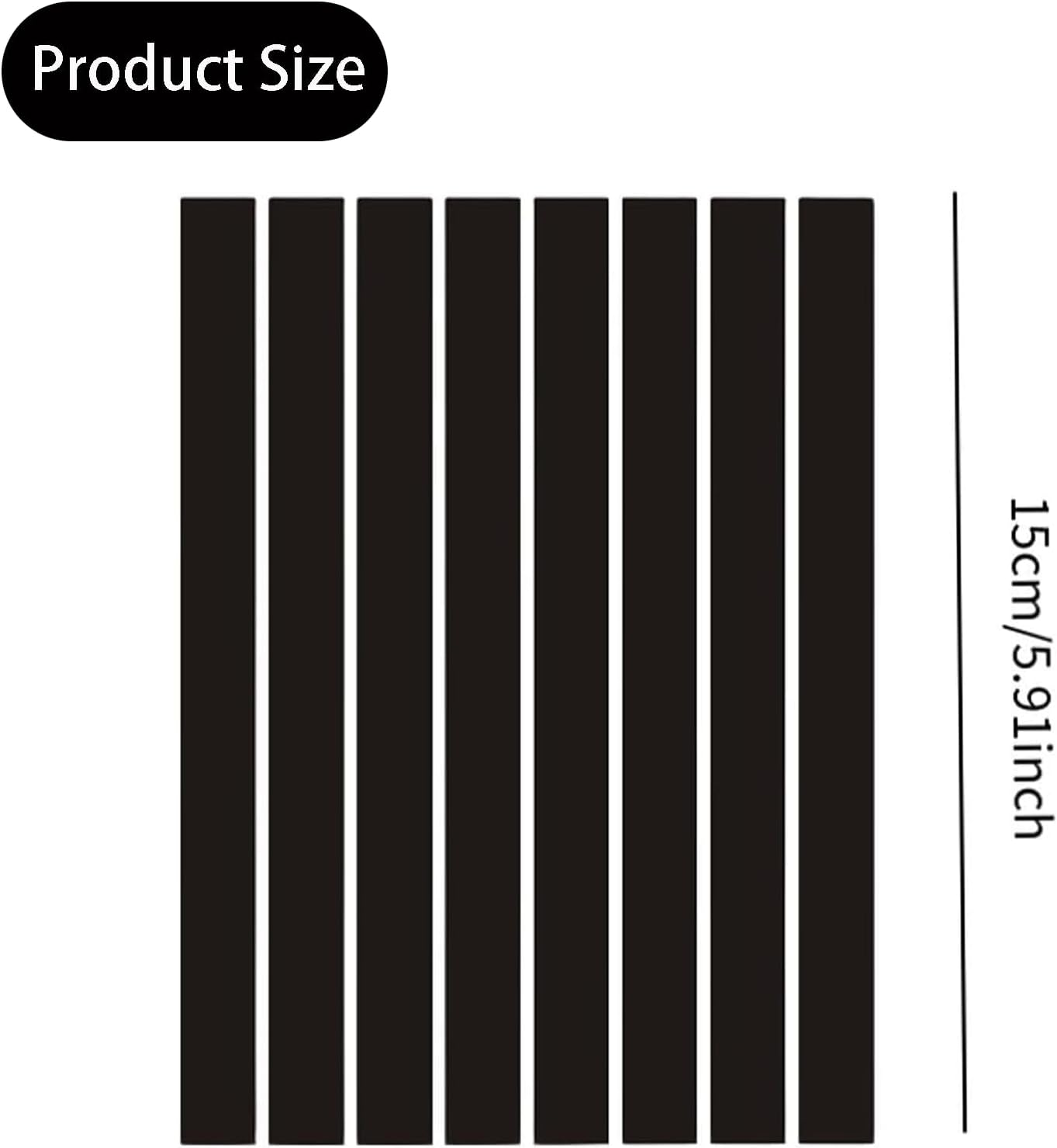 Fokmuaex Black Reflective Stickers - High Visibility Safety Decals, Waterproof Self-Adhesive Reflective Tape for Helmet, Motorcycle, Car, Bike, Laptop, DIY Warning Decor (Length 15 Cm) image number 6