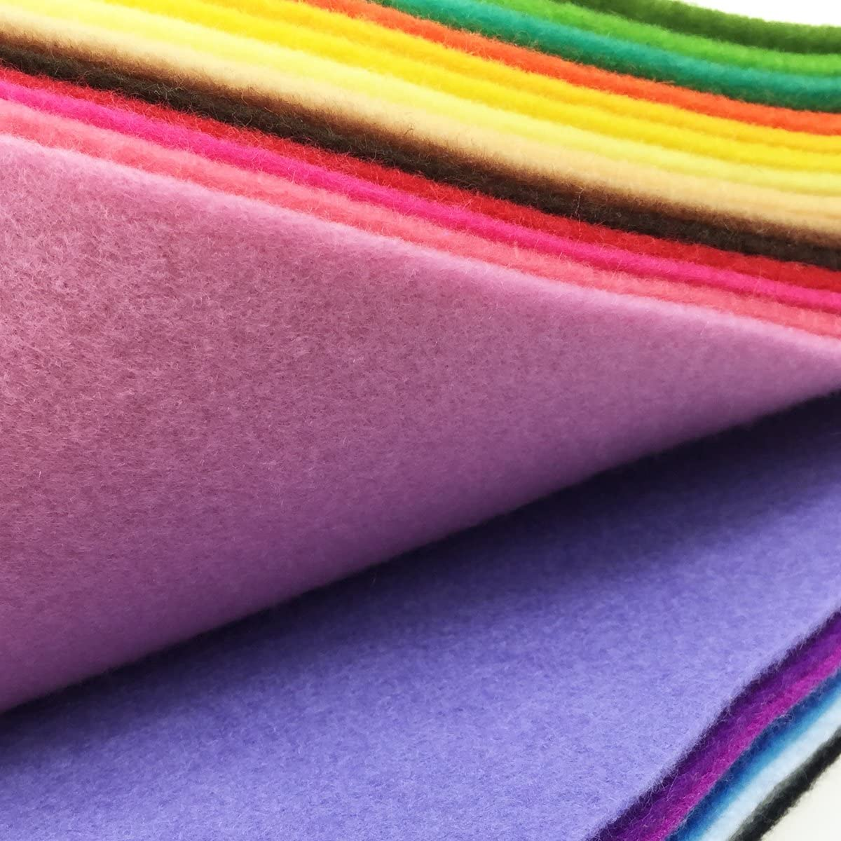 Flic-Flac 28Pcs 12 X 8 Inches (30Cmx20Cm) 1.4Mm Thick Soft Felt Fabric Sheet Assorted Color Felt Pack DIY Craft Sewing Squares Nonwoven Patchwork image number 2