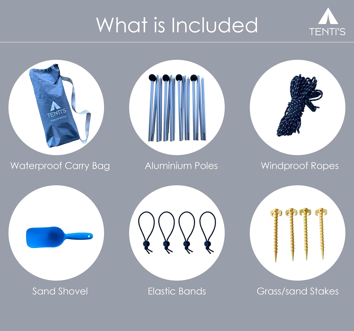 TENTI'S Beach Tent - Beach Umbrella Tent, Pop up Tent, Beach Cabana, Beach Shade, Beach Tent Sun Shelter, Beach Umbrella Sand Anchor, Beach Canopy, Beach Gazebo, Tents for Camping (Sky Blue) - Sky Blue image number 6