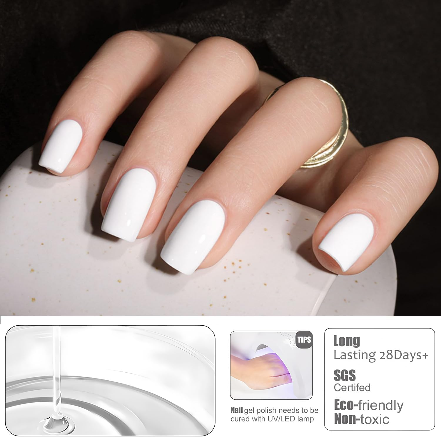 Vishine 36Pcs Pretty Blue Purple Glitter Gel Nail Polish Set, Base Coat Glossy Matte and Glitter Top Coat Nail Polish Set Green Red Pink Collection