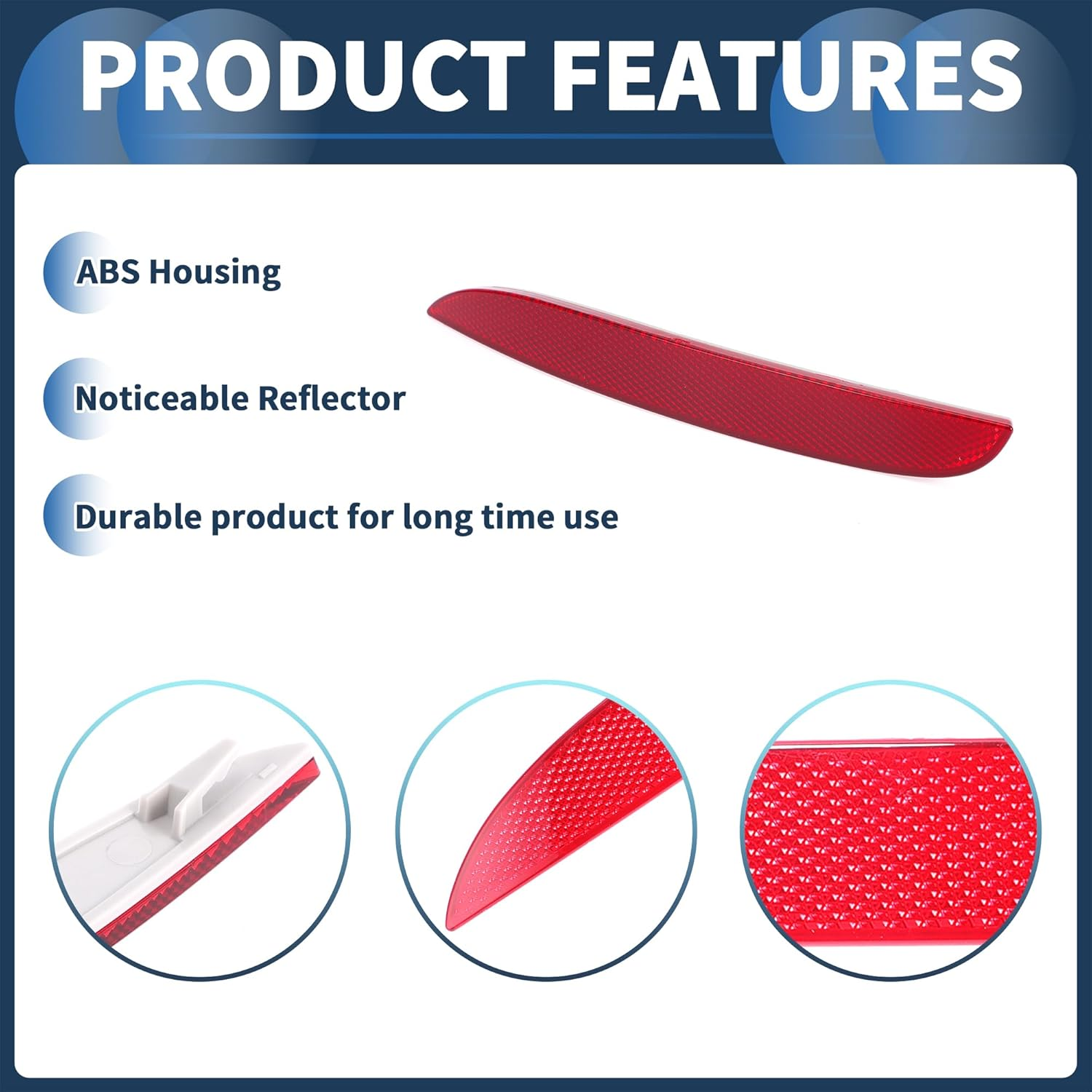 X AUTOHAUX Bumper Reflector Rear Left 8.66"X1.06" Bumper Reflector Side Marker No.63142990863 for BMW X1 E84 2009-2015 Plastic Red Durable image number 4