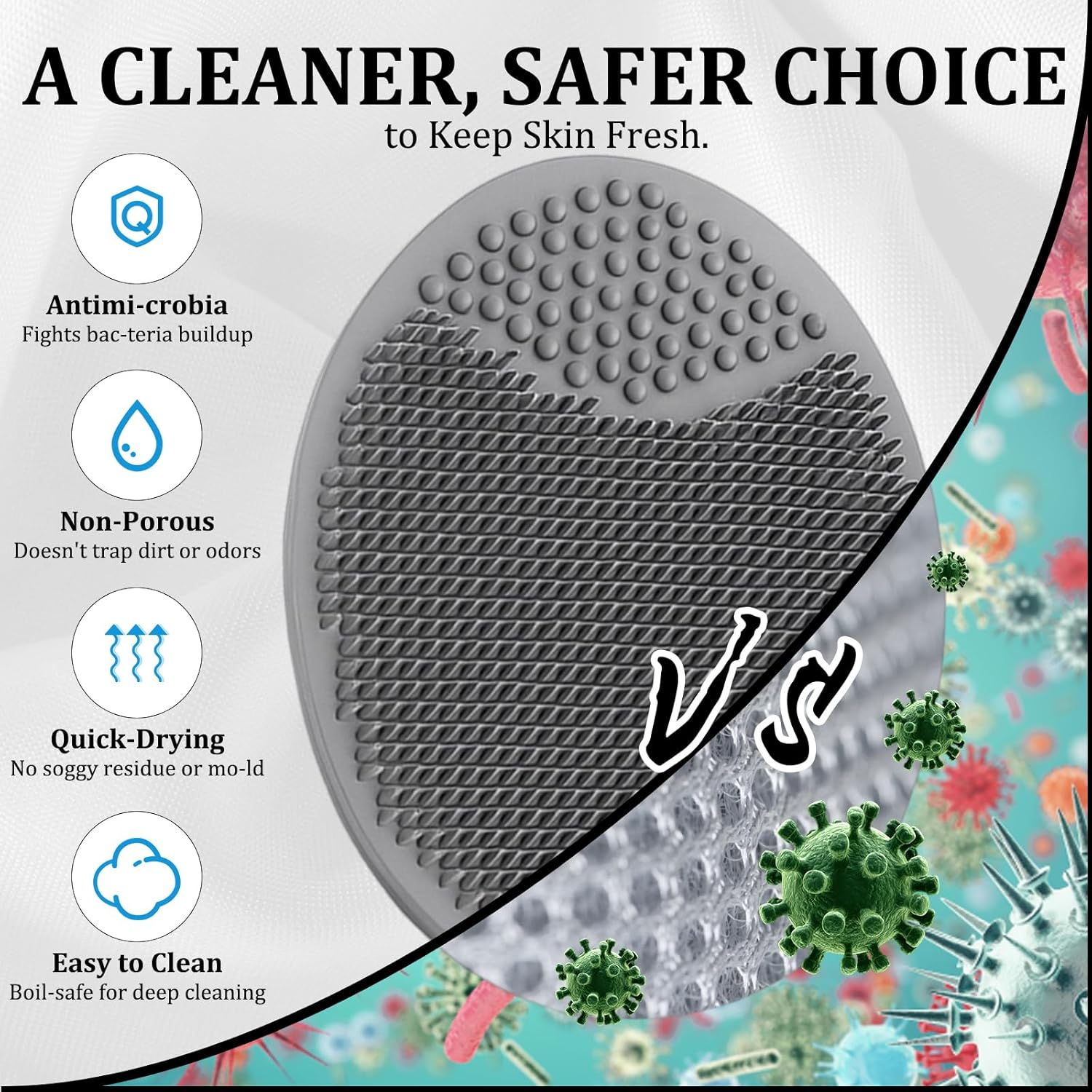 6 Pack Body Scrubber, Body Exfoliator with Soft Bristles, Shower Scrubber for Dry Brushing and Gentle Exfoliation, Back Scrubber for Men and Women image number 2