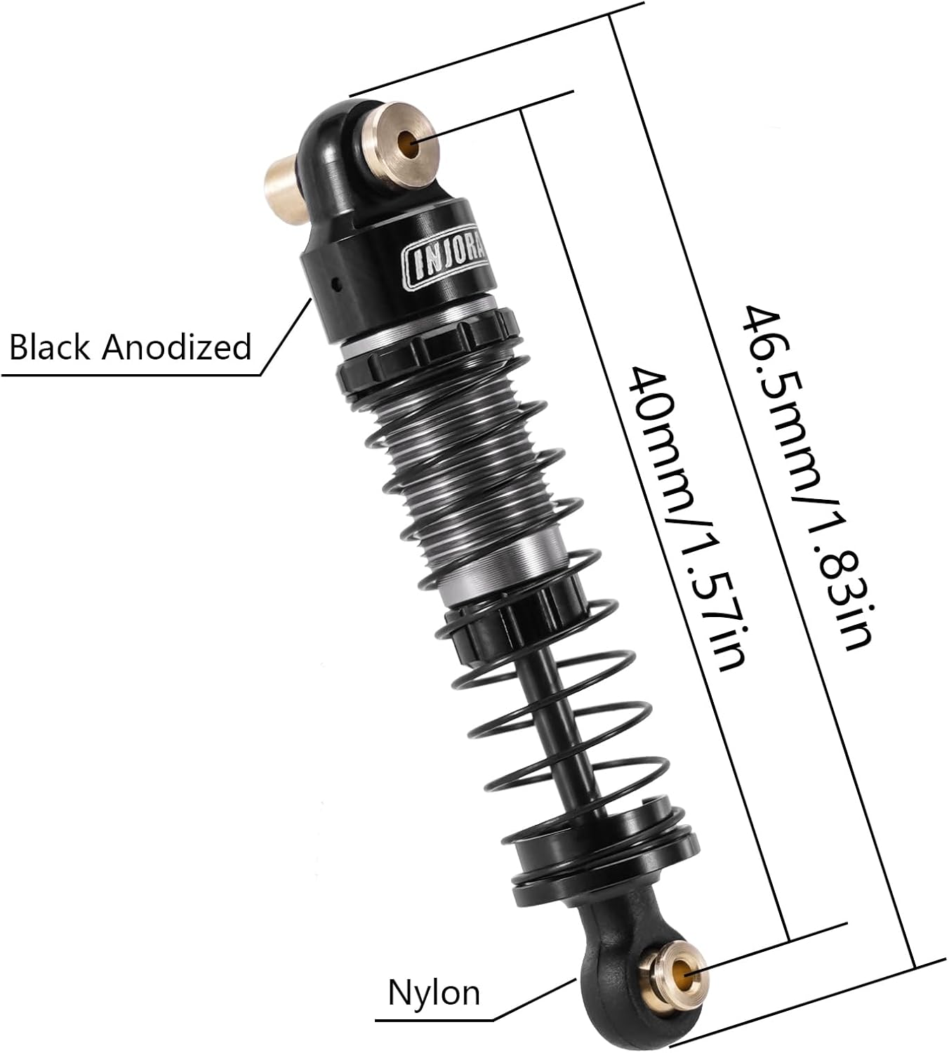 INJORA 40Mm Big Bore Scaler Shock Absorber Oil Damper Kit for 1/24 RC Crawler Axial SCX24 Upgrade image number 4