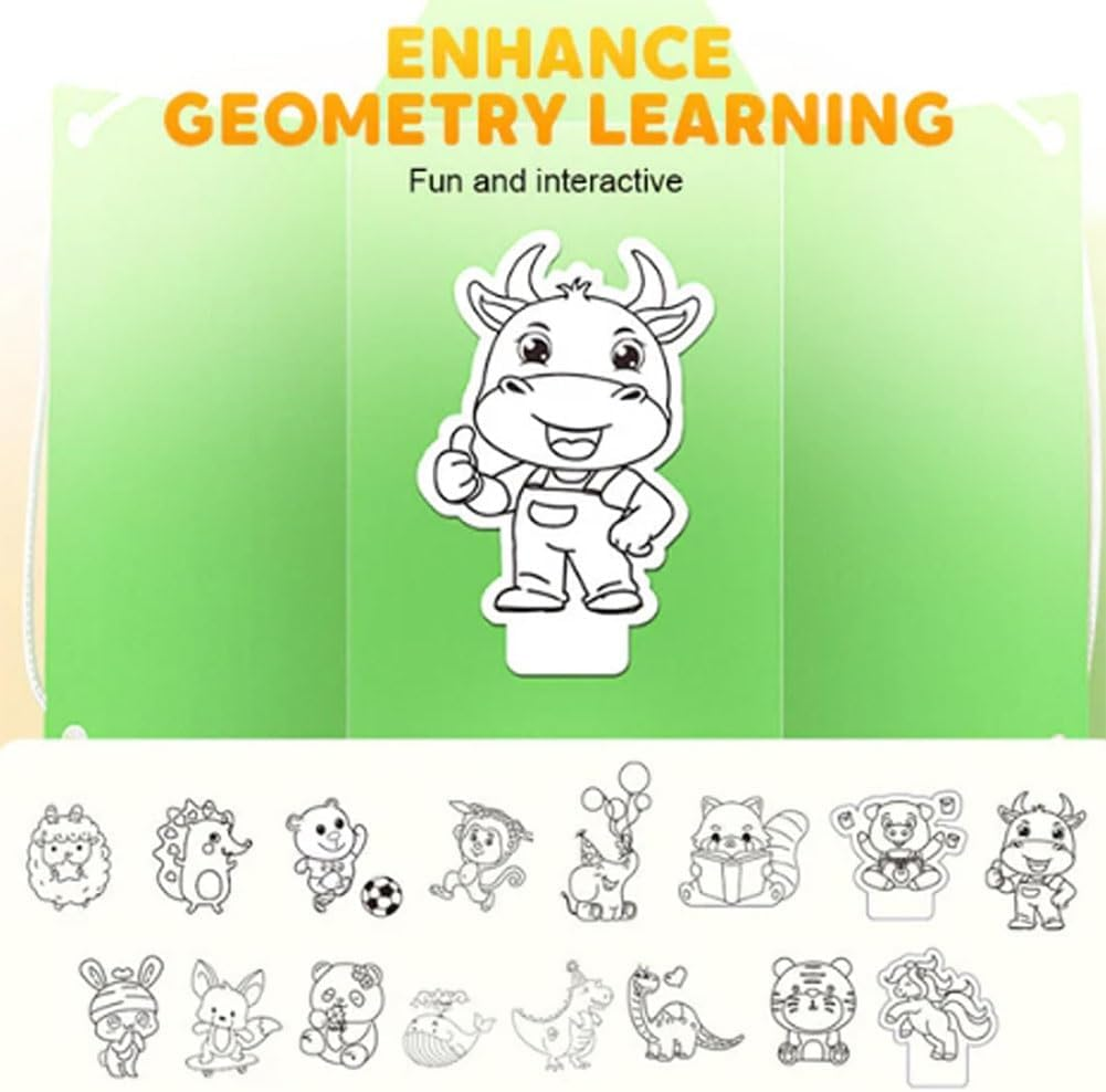 Pull String 3D Geometry Learning Book,3D Geometry Learning Book,Geometrys Learn Kit Teach Volume & Surface Area Formulas Exploration,Interactive Safe Braided Rope Design with Pop-Up Models