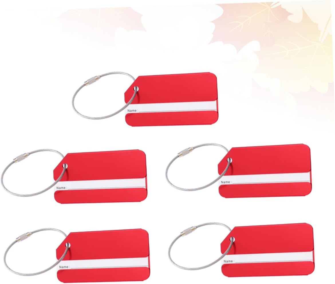 Sosoport 10Pcs Aluminum Luggage Tag for Travel Suitcase Fashion Baggage Tag Handbag Name Function for Suitcase and Travel Bag Identification image number 6