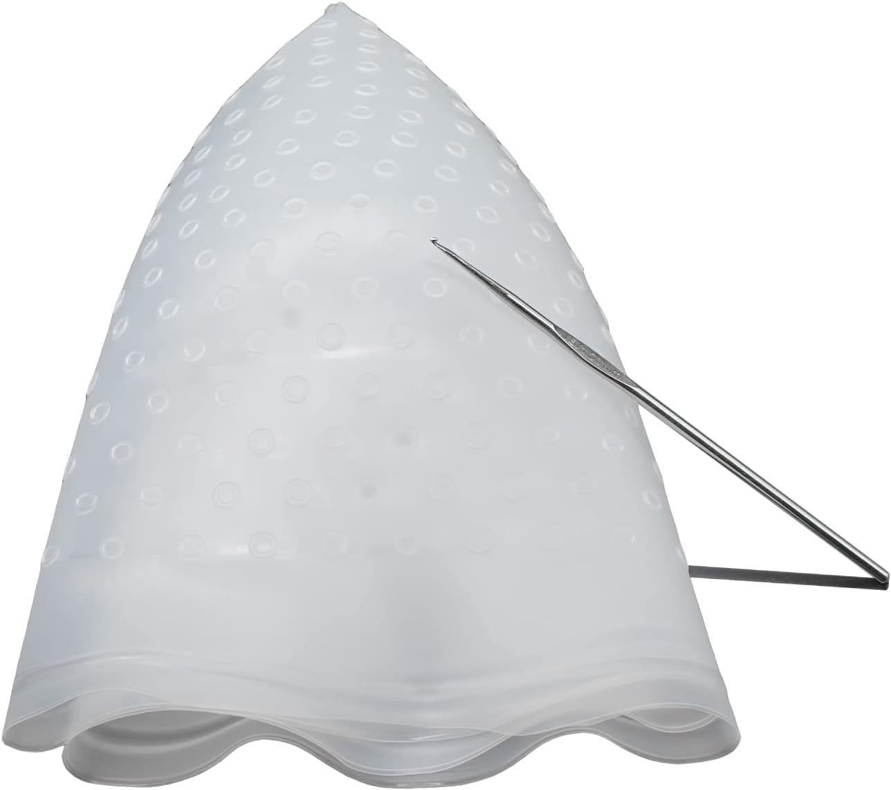 Pre Holes Highlighting Cap Reusable Bleaching Silicone Hair Highlight Cap with Hook Thick Hair Cap for Highlights DIY Dyeing Color image number 4