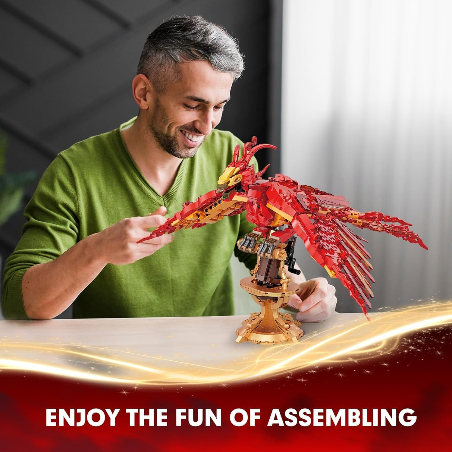 Magic Fire Phoenix Building Block Set, Phoenix Collection Model for Adults, Ideas Building Toy Gifts for Kids Boys and Girls Ages 8+, Easter Decor Gifts(938 PCS) image number 4