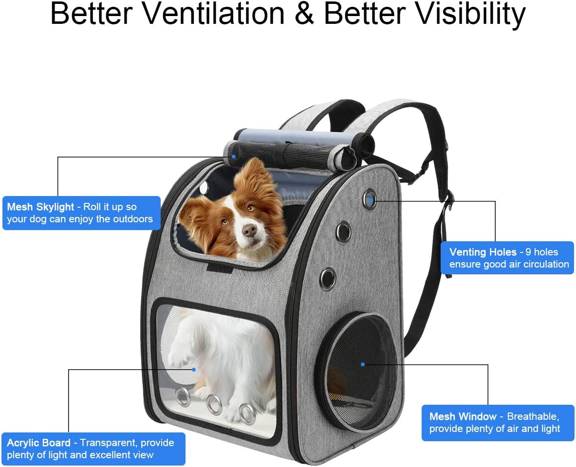 COVONO Expandable Pet Carrier Backpack for Cats, Dogs and Small Animals, Portable Pet Travel Carrier, Super Ventilated Design, Airline Approved, Ideal for Traveling/Hiking/Camping image number 6