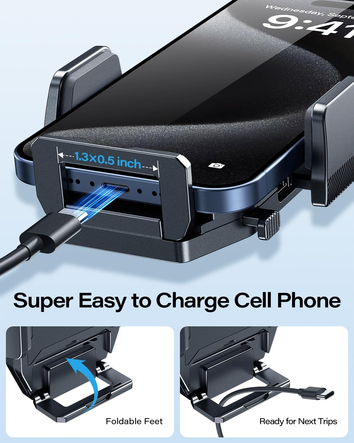 Apps2Car Sturdy CD Slot Phone Mount with One Hand Operation Design, Hands-Free Car Phone Holder Universally Compatible with All Iphone & Android Cell Phones, for Smartphone Mobile image number 2