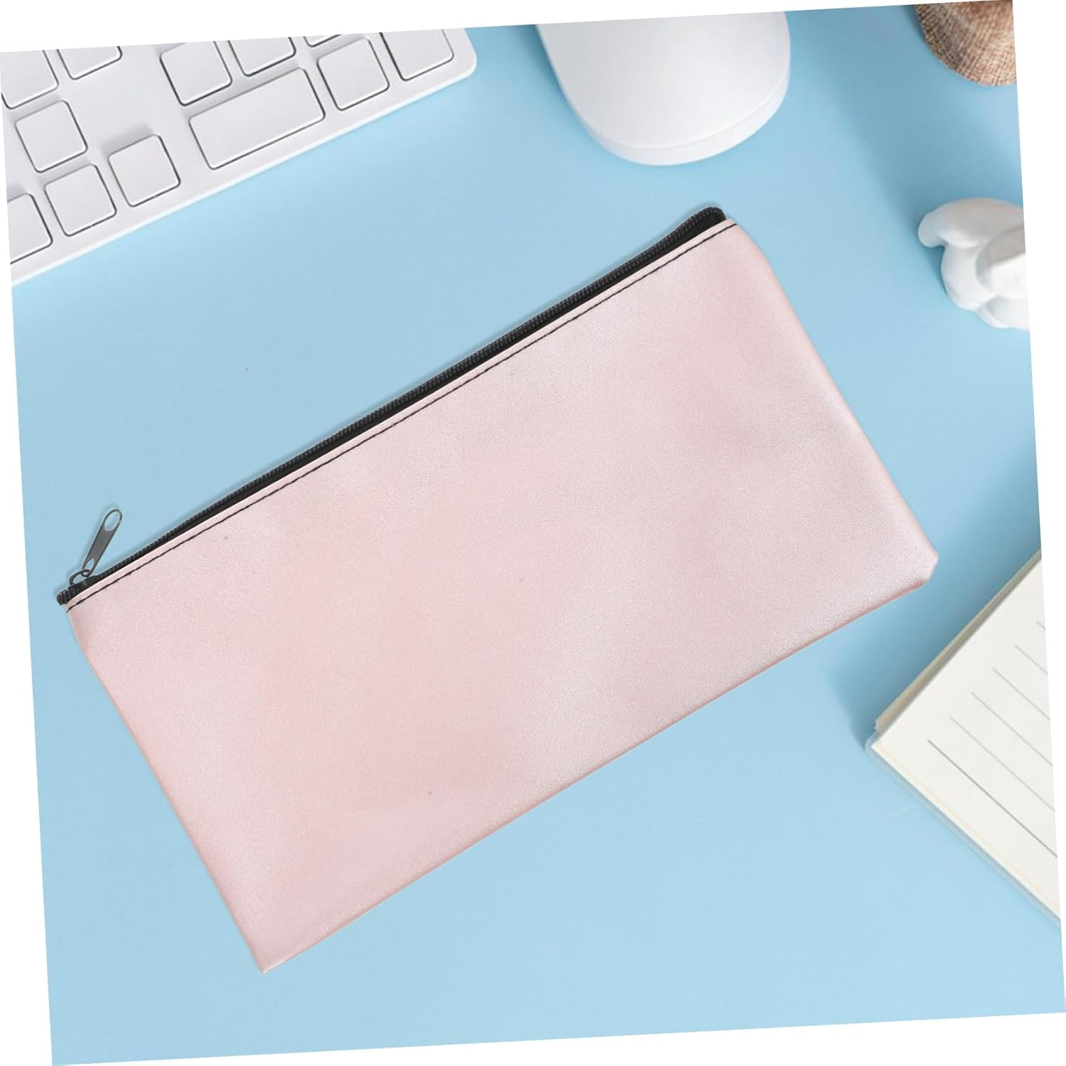 HOUDERCO 4Pcs Cash Pouch with Zipper Stylish PU Organizer for Documents Money Convenient Travel Wallet for Women Multi Purpose Storage for Cards Passports More image number 3