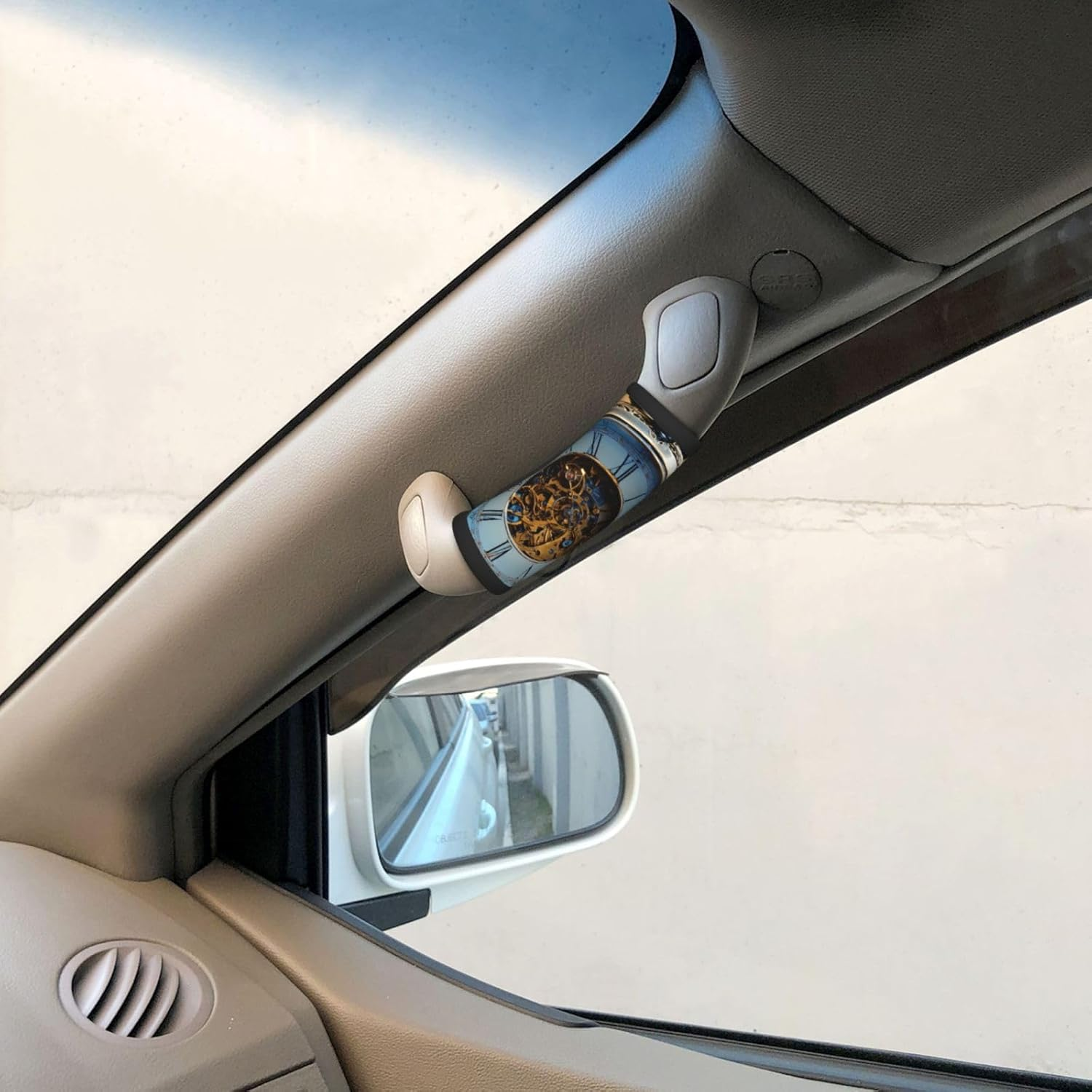 Gears Clock Bronze Century Print Stylish Luggage Wrap Grips Suitcase Wrap Grips Identifiers for Easy Travel Comfort image number 5