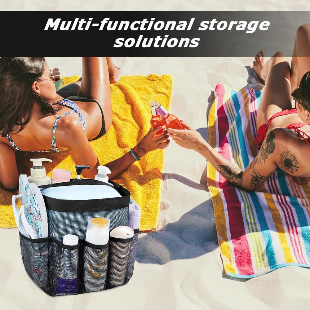 Mesh Shower Caddy Portable for College Dorm Room Essentials with 8 Pockets, Hanging Shower Caddy Dorm Basket, Quick Dry Shower Bag for Bathroom image number 2