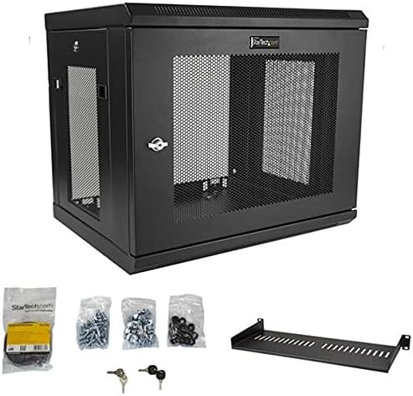 Startech.Com 2-Post 9U Wall Mount Network Cabinet W/ 1U Shelf, 19" Wall-Mounted Server Rack for It/Data Computer Equipment image number 5
