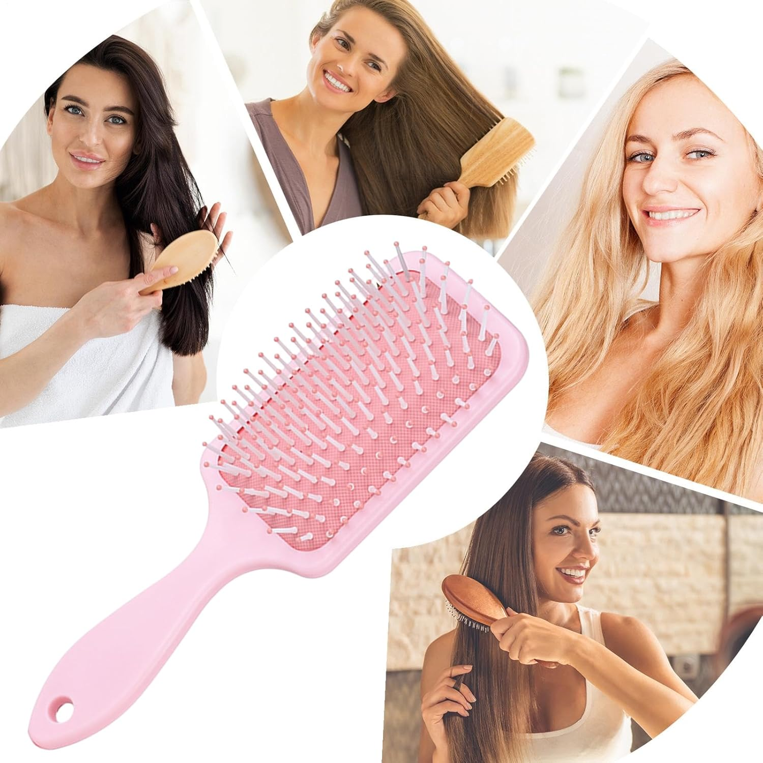 Square Hair Brush,Wet Paddle Brush - Soft Flexible Bristles, Scalp Massage, Styling Tool for Women Men Thick Thin Long Short Wet Dry Hair image number 2