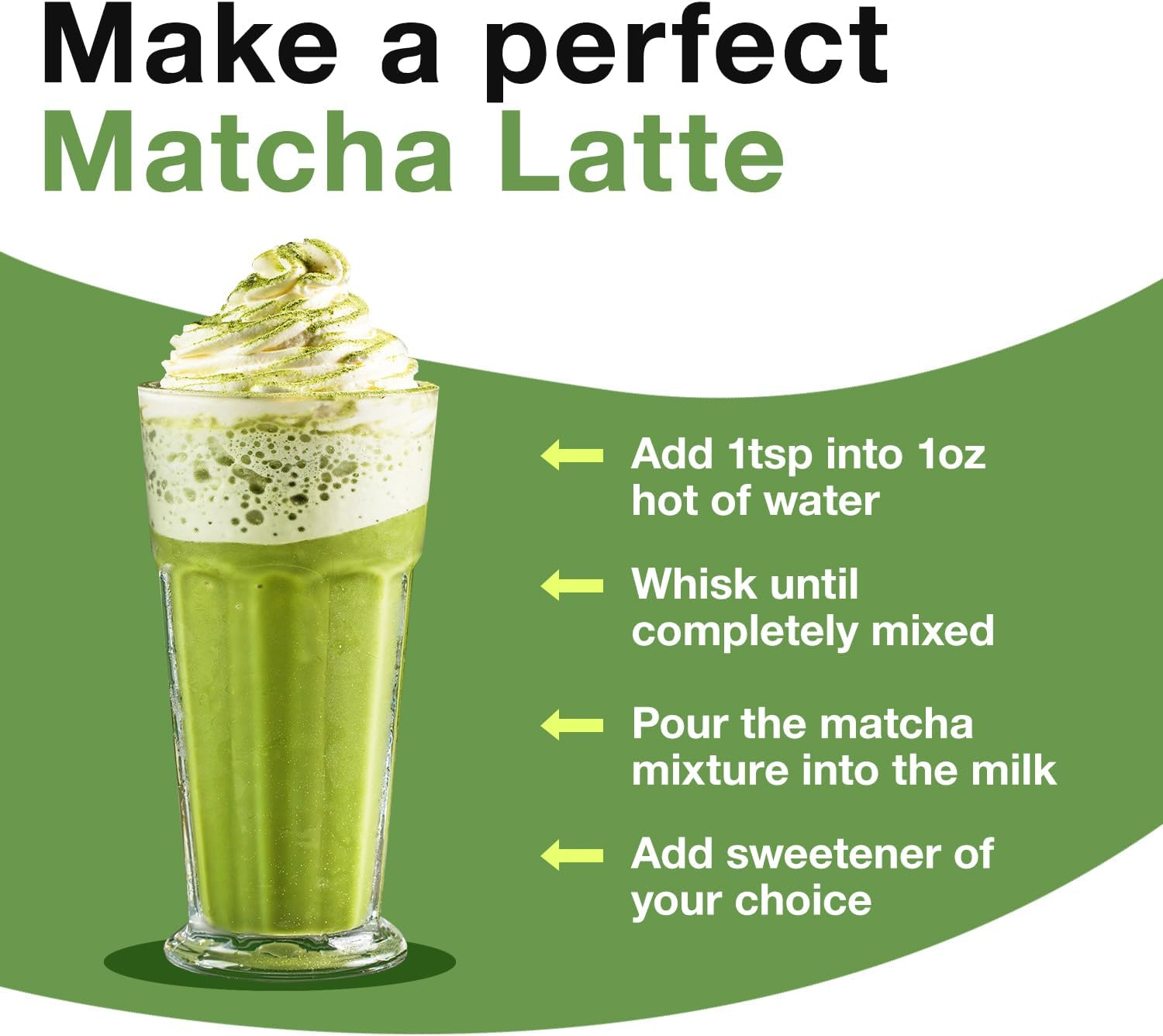 Matcha Green Tea Powder - Ceremonial Grade, for Smoothies Lattes and Baking, No Additives or Fillers, 113G (4Oz) image number 2