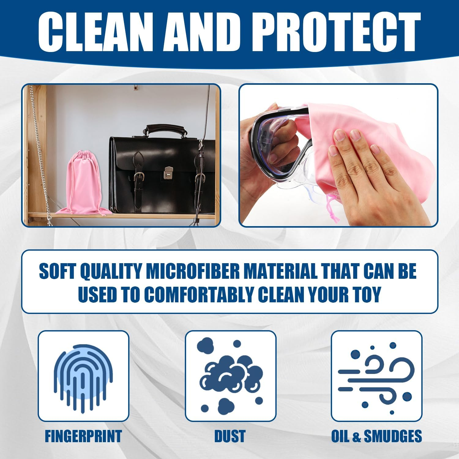 PEUTIER 4Pcs Ski Goggle Cover Bags, 10.6X7.1 Inch Snow Goggle Pouch Case with Drawstring Eyeglasses Lens Storage Accessories image number 2