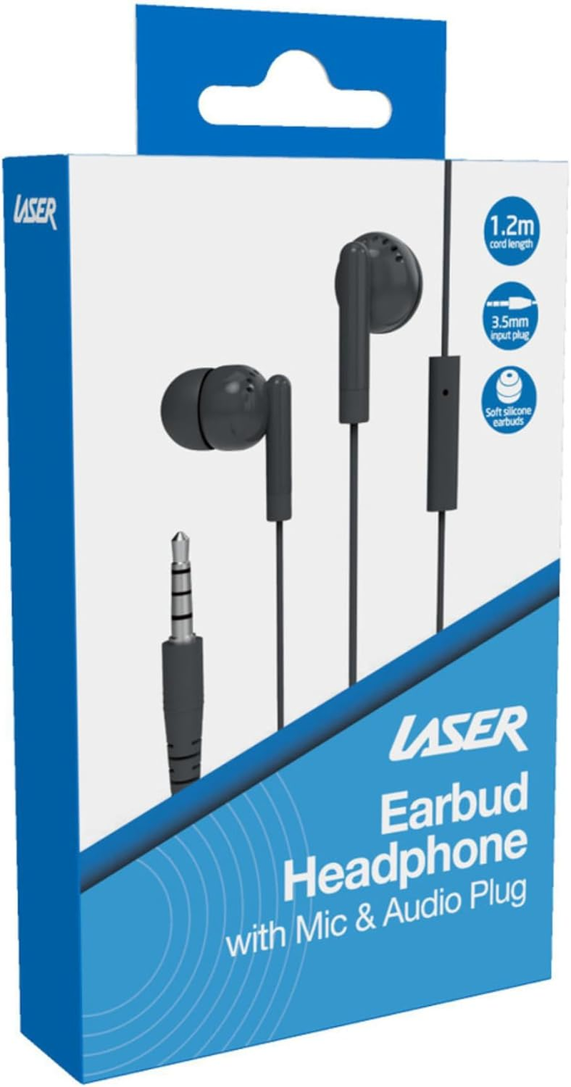 Laser Earbud Headphones with Mic in Tornado image number 2