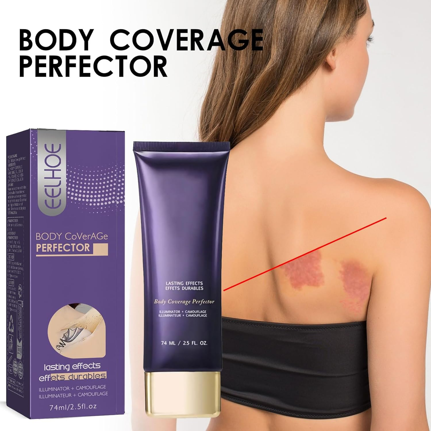 Body Makeup Coverage Set, Waterproof Complexion Perfector, Long-Lasting Transfer-Resistant Cream image number 3