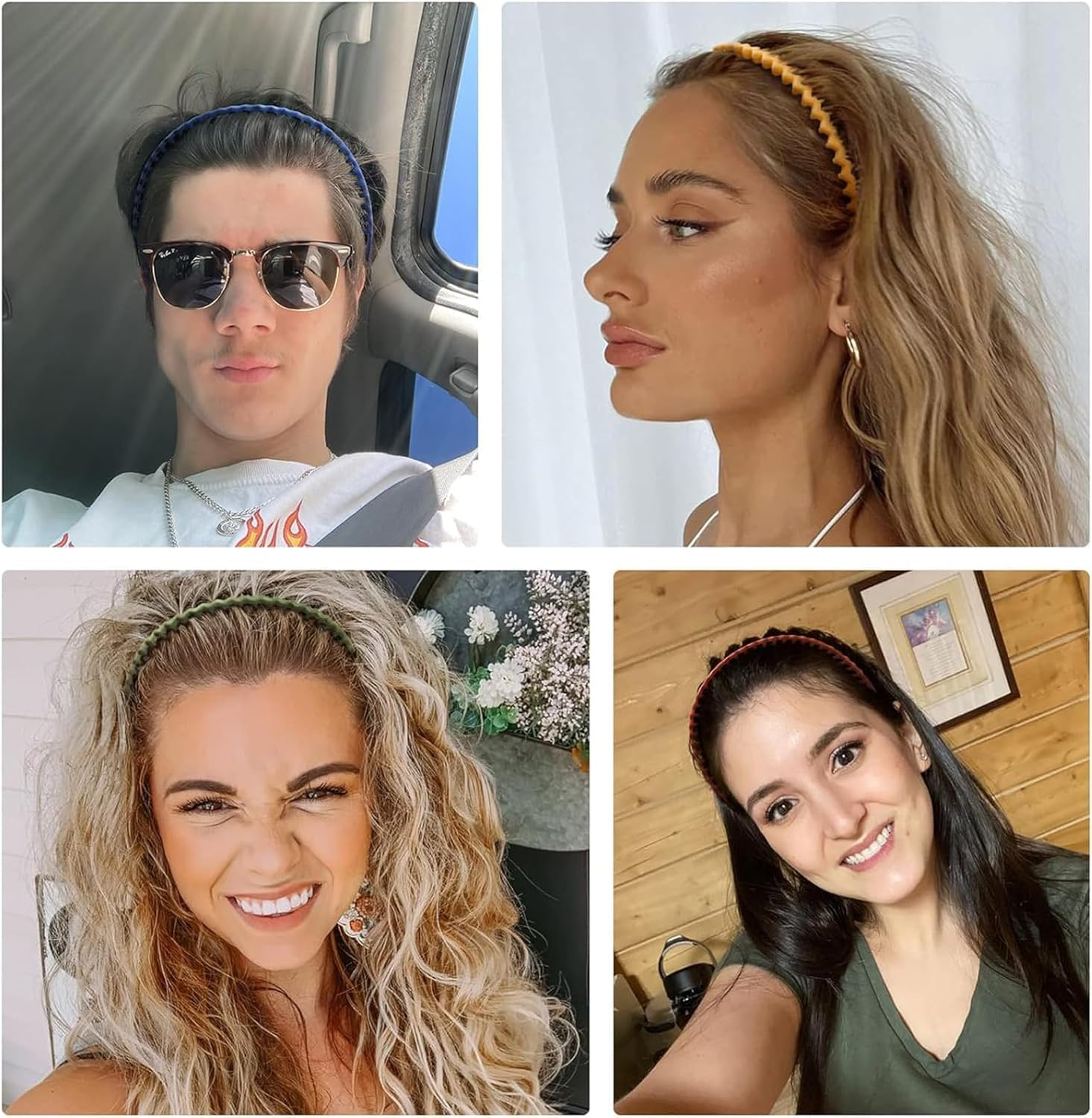 Plastic Headbands with Teeth Headbands, 10Pcs Thin Plastic Headbands with Teeth Thin Non-Slip Headband DIY Hair Bands ,Plastic Headbands with Teeth Skinny Headbands,Plastic Headbands Thin Hair Bands,Color B image number 4