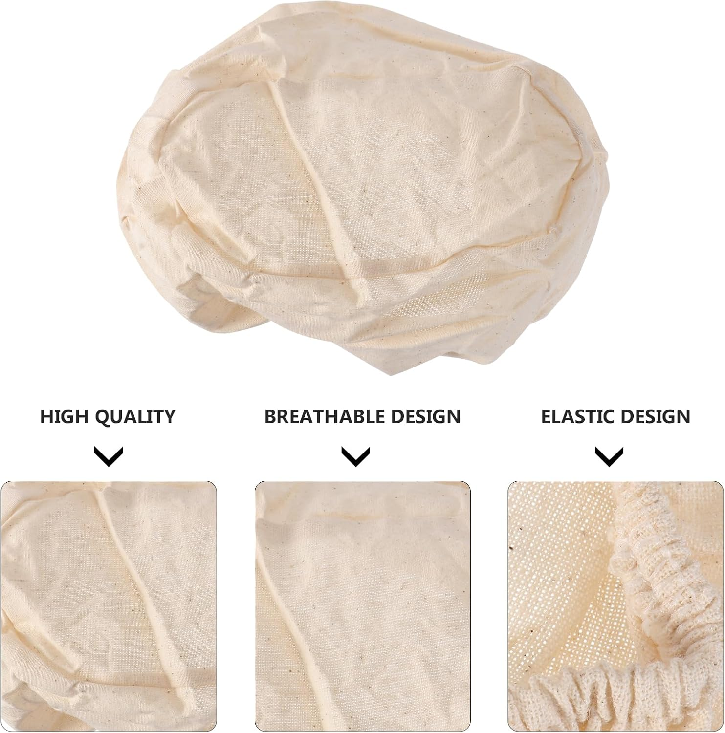 MUCKLILY 2Pcs Sourdough Bread Sourdough Proofing Basket Bread Proofing Cloth Liner Cheese Wax Cannabutter Maker Bread Baker Tools Keeper round Couch Baking Supplies Fermented Cloth Rattan image number 7