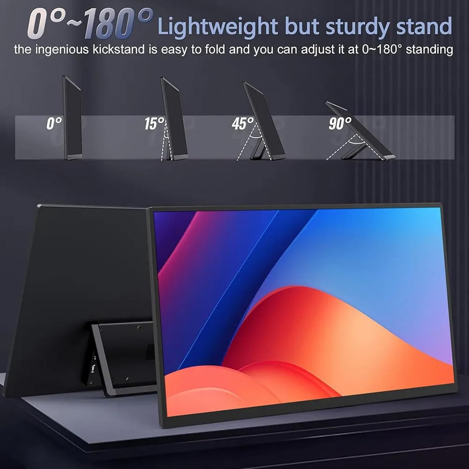13.3 Inch 2K Portable Display, 60HZ 2560 X 1600 Full HD IPS Screen, Ultra-Thin Portable Touchscreen Monitor, USB C Type C Mini HDMI, Computer External Display for Laptop Phone Switch image number 5