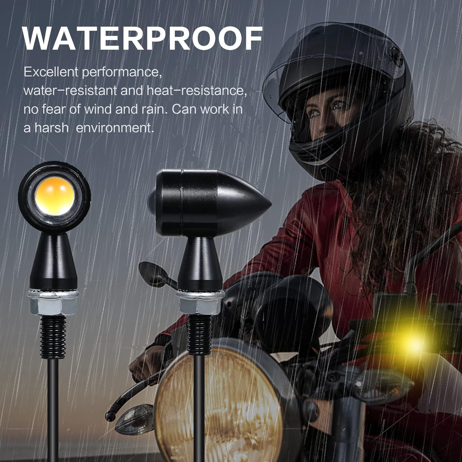 Sazak Motorcycle Mini Vintage LED Turn Signals Blinker Light Indicator image number 3