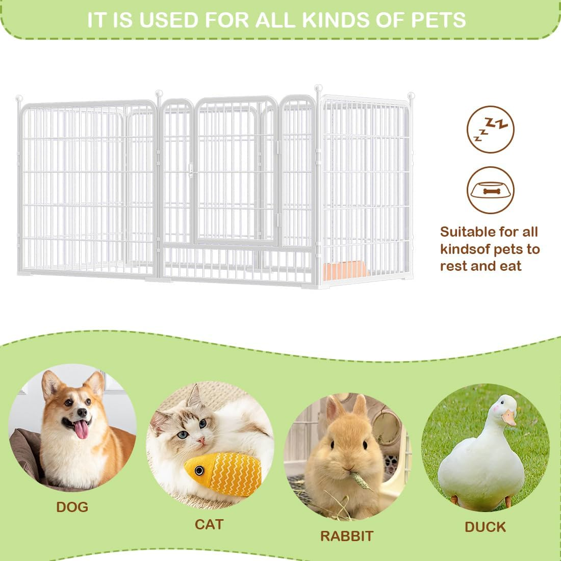 Pet Dog Metal Playpen for Yard, RV Camping, 31 Inch 6 Panels Folding Dog Play Pen Frame for Puppy Cat Rabbit Animal, Outdoor Indoor Cat Dog Enclosure image number 3