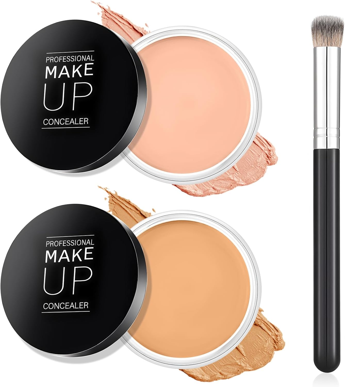 DAGEDA 2 Colors Tattoo Cover up Makeup, Long-Lasting Face Body Concealer, Invisible, Natural, Waterproof Tattoo Cover Makeup with Concealer Brush(04+05)