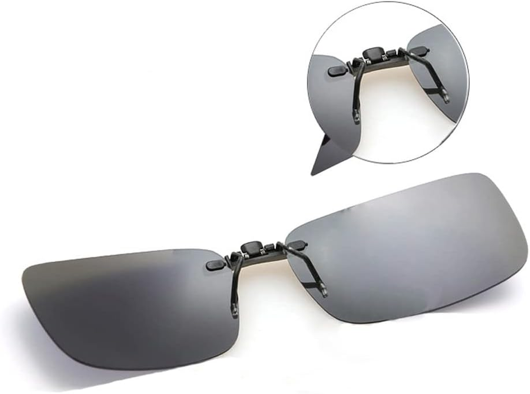 Polarized Unisex Clip on Sunglasses, Anti-Uva UVB Flip up Sunglasses for Driving Fishing Cycling Holiday Sun Men Women - Brown image number 6