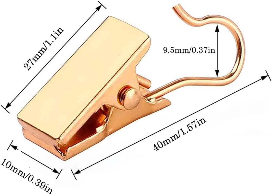 Opening Curtain Rings - Curtain Rod Clip Rings for 1.96" Rod, Set of 20Pcs Bronze Colour,Suitable for Shower Curtain, Window Curtain,Ect image number 4