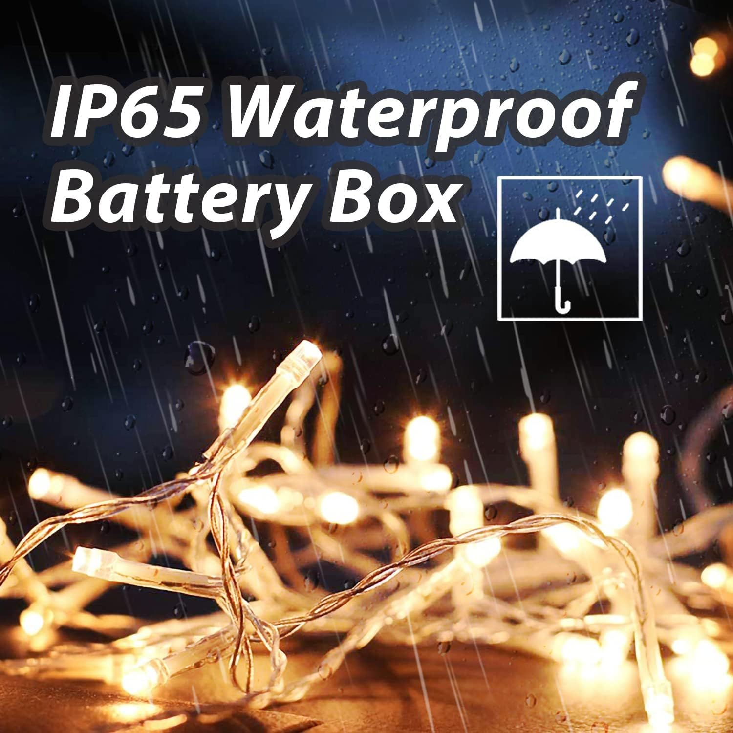 [2 Pack] 50LED Battery Fairy Lights for Bedroom, Fairy Lights Battery Operated Waterproof with 8 Modes,Christmas Lights Outdoor Indoor for Christmas Tree Decorations,Party,Bedroom,Garden image number 3