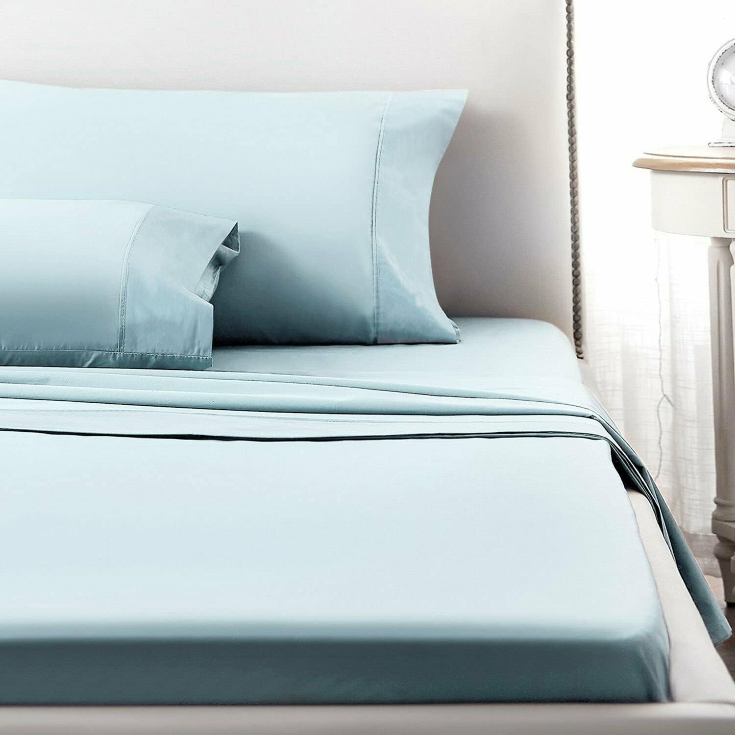 Ramesses Luxe Pima Cotton Sheet Set, King, Ice Blue