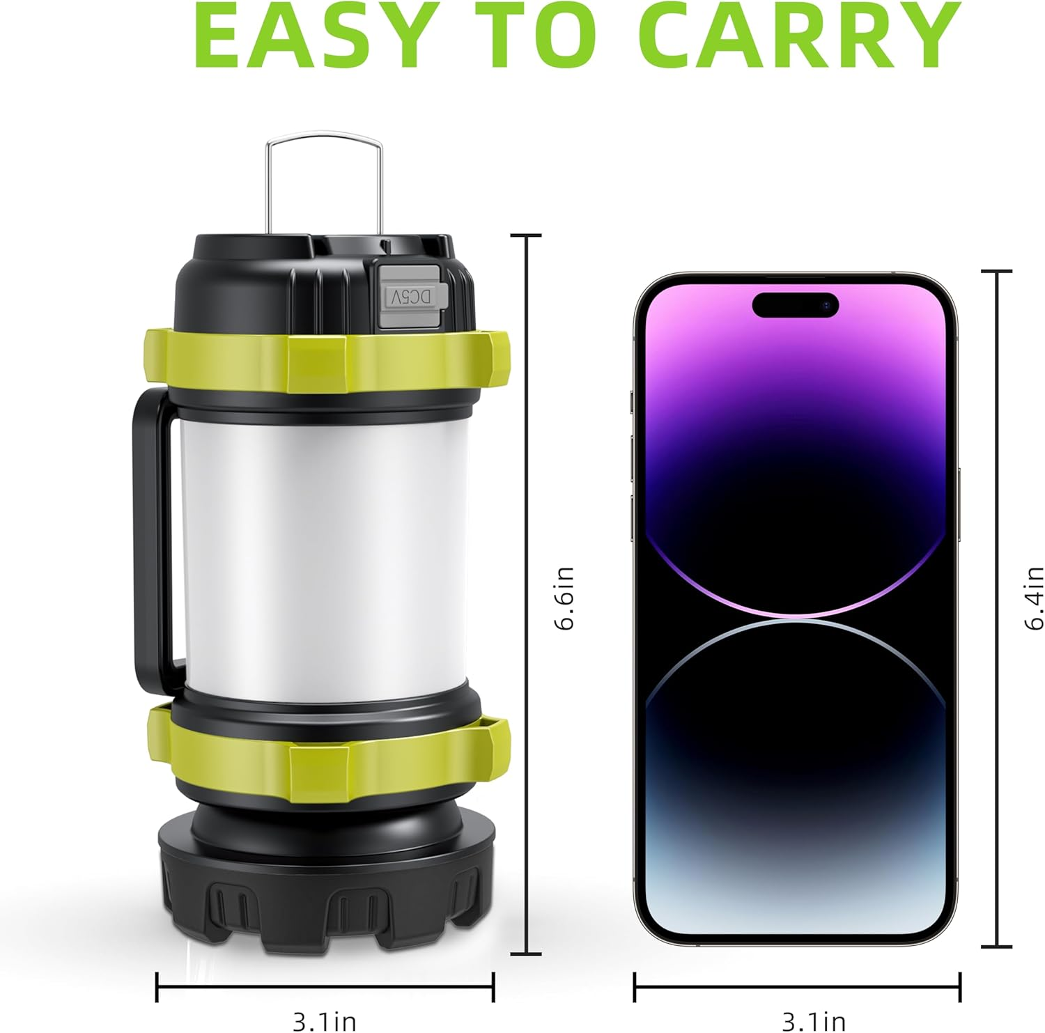 Alpswolf 2 Pack Camping Lantern Rechargeable, Led Lantern Camping Flashlight with 4000 Capacity Power Bank, 6 Modes, IPX4 Waterproof, Portable Rechargeable Lanterns for Power Outage, Hiking, Outdoor image number 4