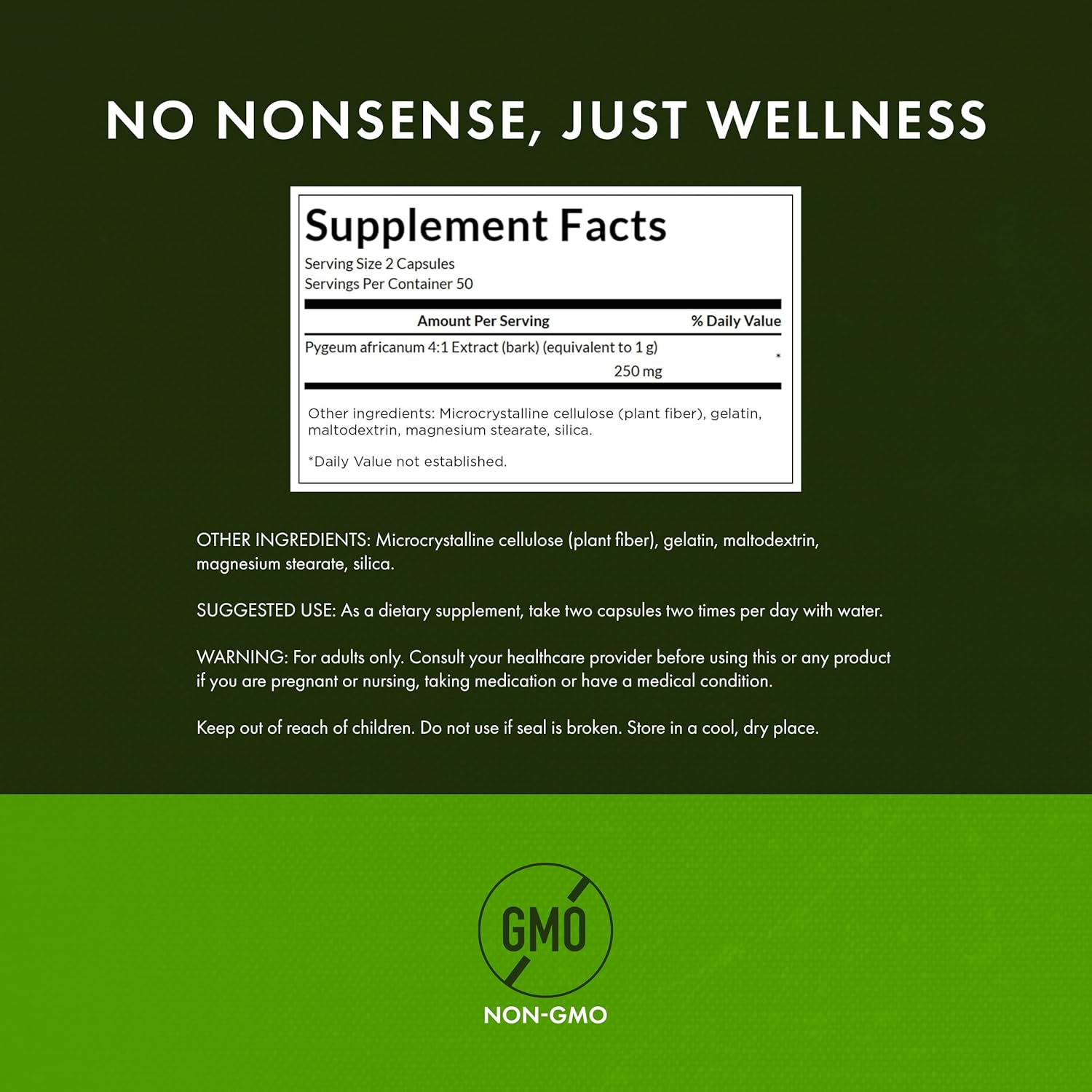 Swanson Pygeum 500 Milligrams 100 Capsules image number 3