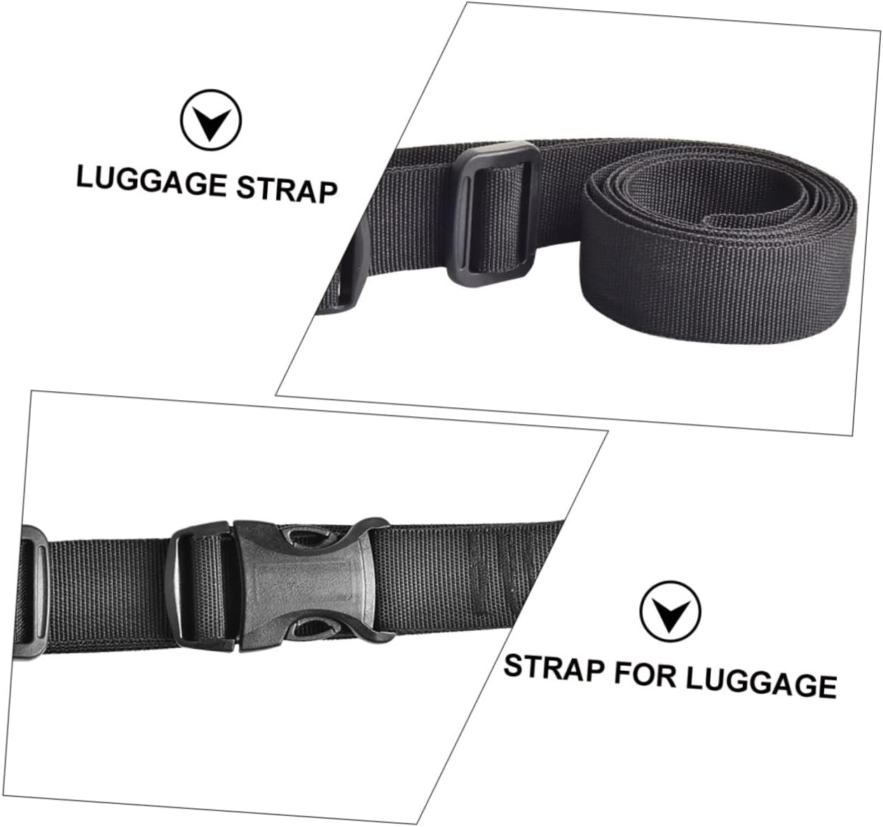 ANDRESLAD 4Pcs Tie down Straps Buckle Outdoor Luggage Tie down Belt Fastening Straps for Luggage Bags during Travel image number 1