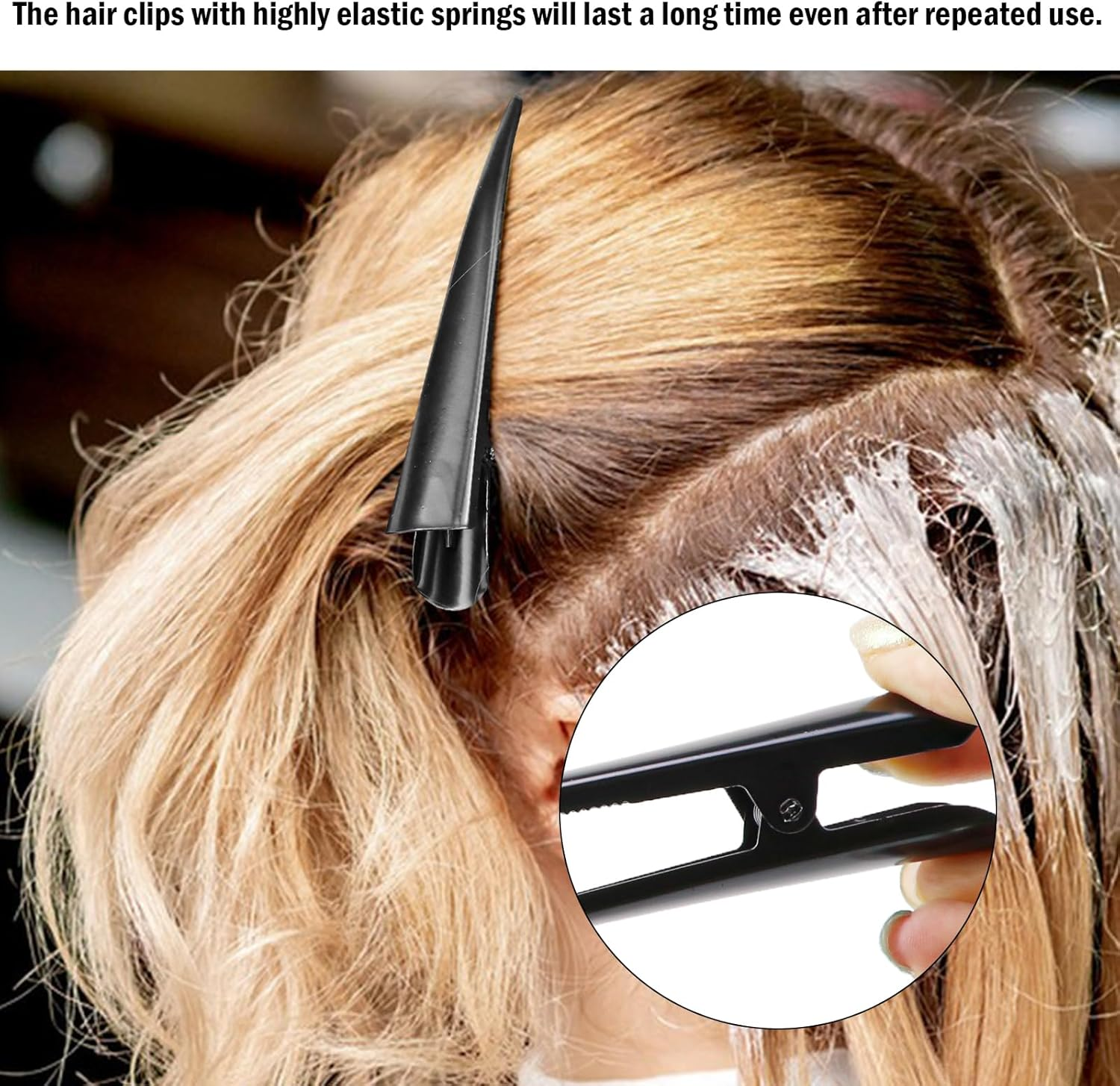 LNQ LUNIQI Pack of 6 Metal Duckbill Hair Clips, Large Hair Clips, Hairdresser Hair Clips, Black Hair Clips, Duck Beak, Women'S Thick Hair Accessories for Everyday and Hairdressing Salon image number 2