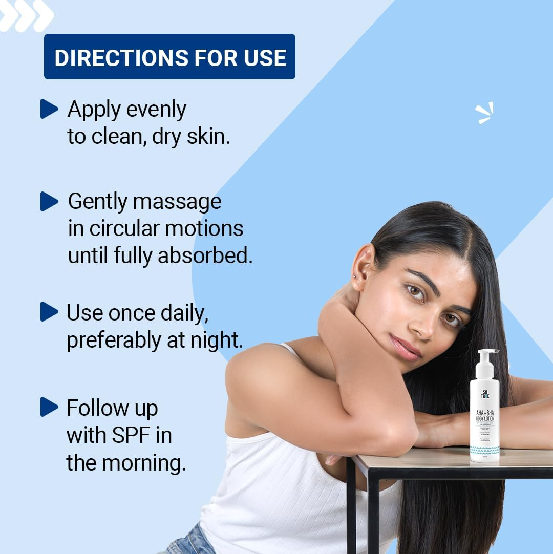 Sotrue AHA + BHA Body Lotion with 10% AHA Blend & 1% Salicylic Acid, Deeply Exfoliates for Dry Radiant Skin, Body Lotion for Women & Men, for All Skin Types, 200Ml image number 4