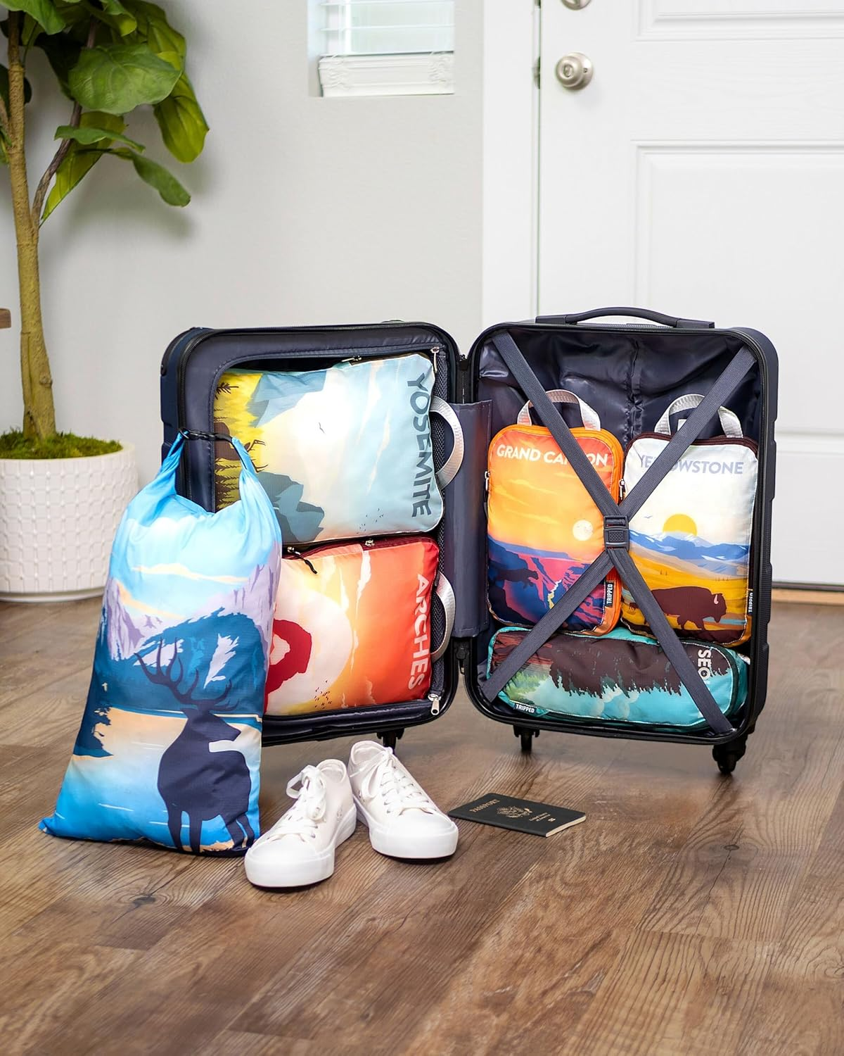 Compression Packing Cubes for Travel- Packing Cubes and Travel Organizers, National Park, 6Piece, Compression Packing Cubes