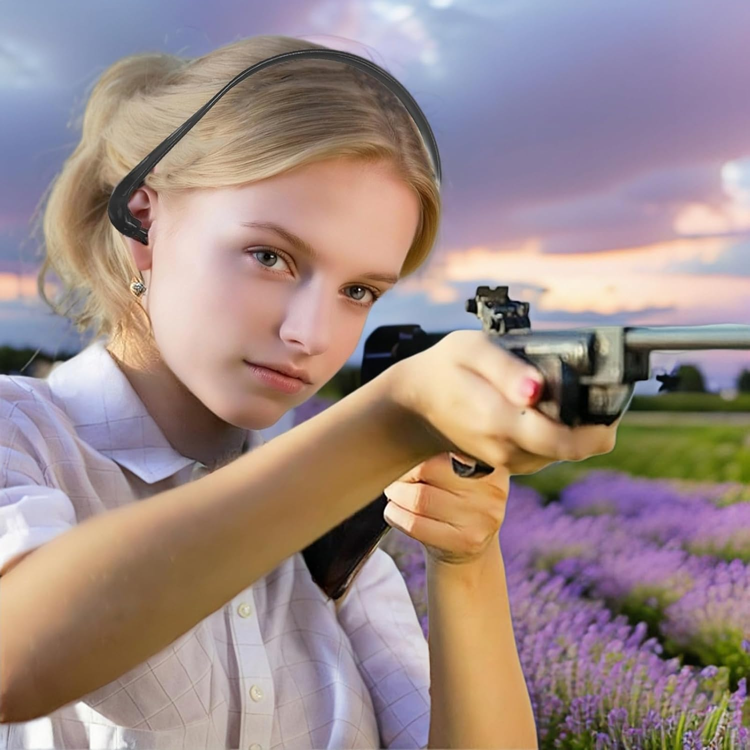 Banded Earplugs for Shooting 29Db NRR - Noise Cancelling Reusable Silicone Ear Plugs for Sleeping, Concerts, Work & Sports - Lightweight 3-Pack (Orange/Blue/Black) with Neckband & Triple Flange Design image number 1