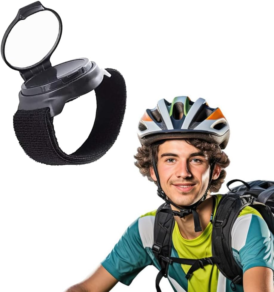 Bicycle Rear View Mirror Wide Angle Bicycle Bracelet Rear View Mirror Arm Wear for Cyclists 360 Degrees Bicycle Rear View Mirror Wrist Protection Bracelets Rear View Mirror, Bicycle Mirror, HD Real image number 3