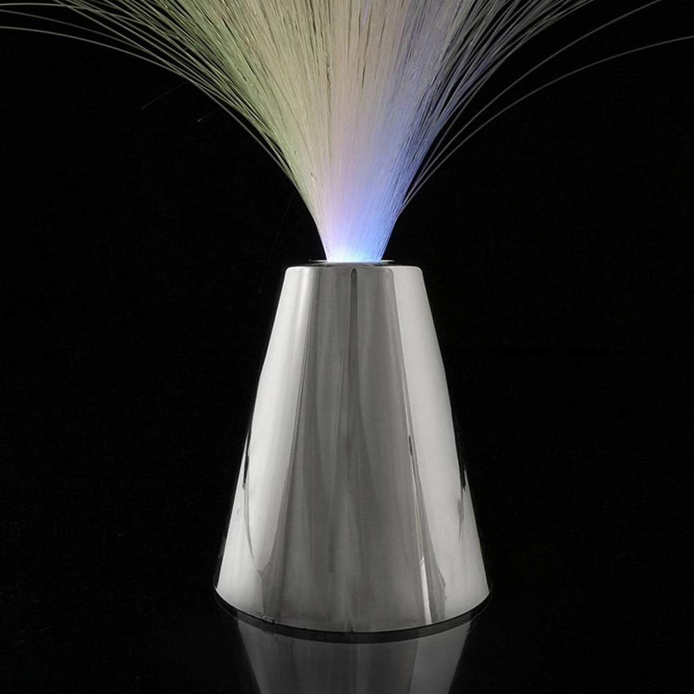 LED Fiber Optic Night Light Lamp Beautiful Color Changing Romantic Home Decor Bedroom (Silver) image number 3