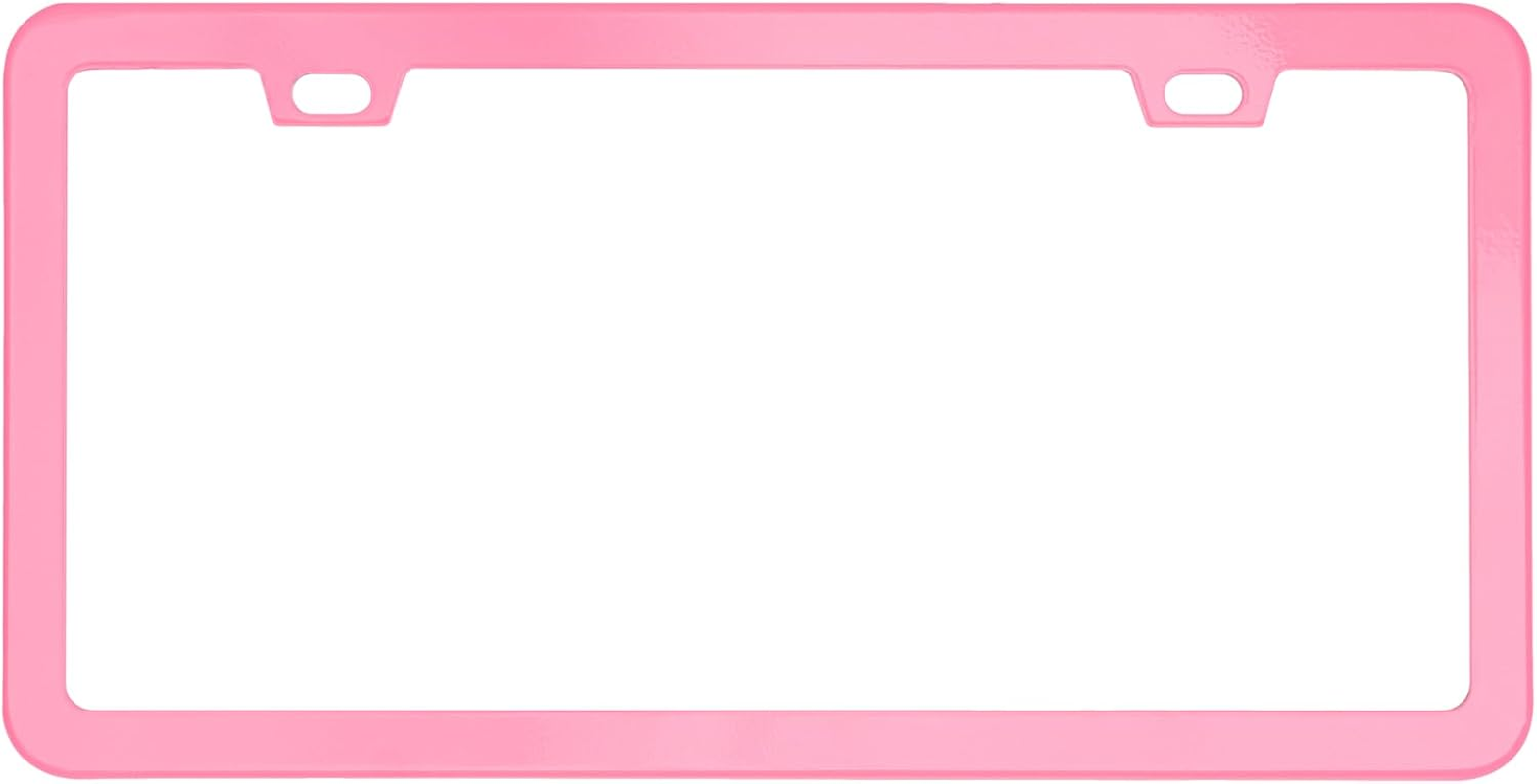 Plate Jade 2 Pack Premium Matte License Plate Frame, Solid Rust-Proof Aluminum Holder with 2 Holes, Universal Car Frame for Women and Man, Including Screws (Matte Pink) - Red image number 3