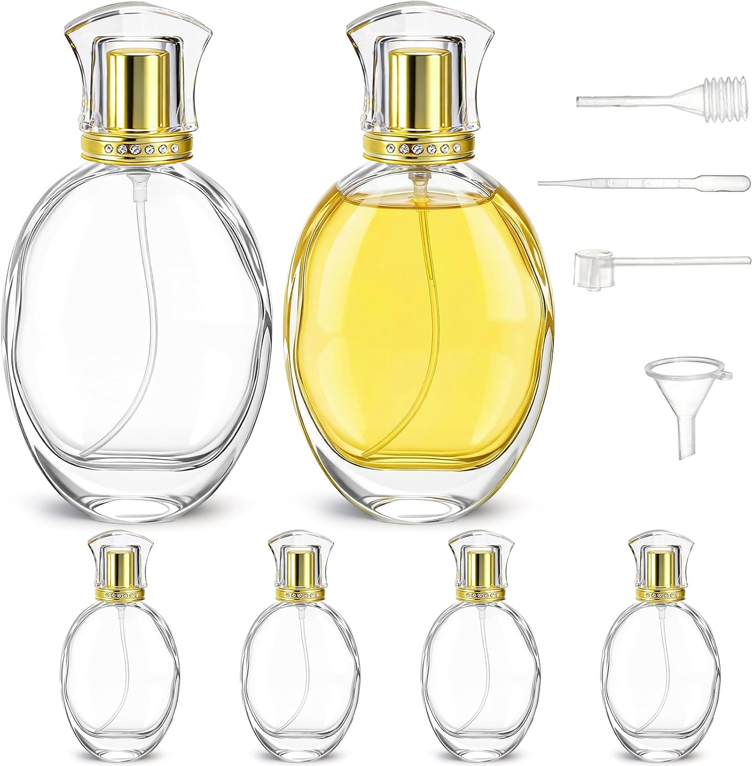 6 Pack Refillable Spray Perfume Bottle, 50Ml/1.7 OZ Empty Glass Perfume Atomizer Bottle, Travel Size Refill Bottle for Perfume, Refreshing, Breathing Spray image number 1