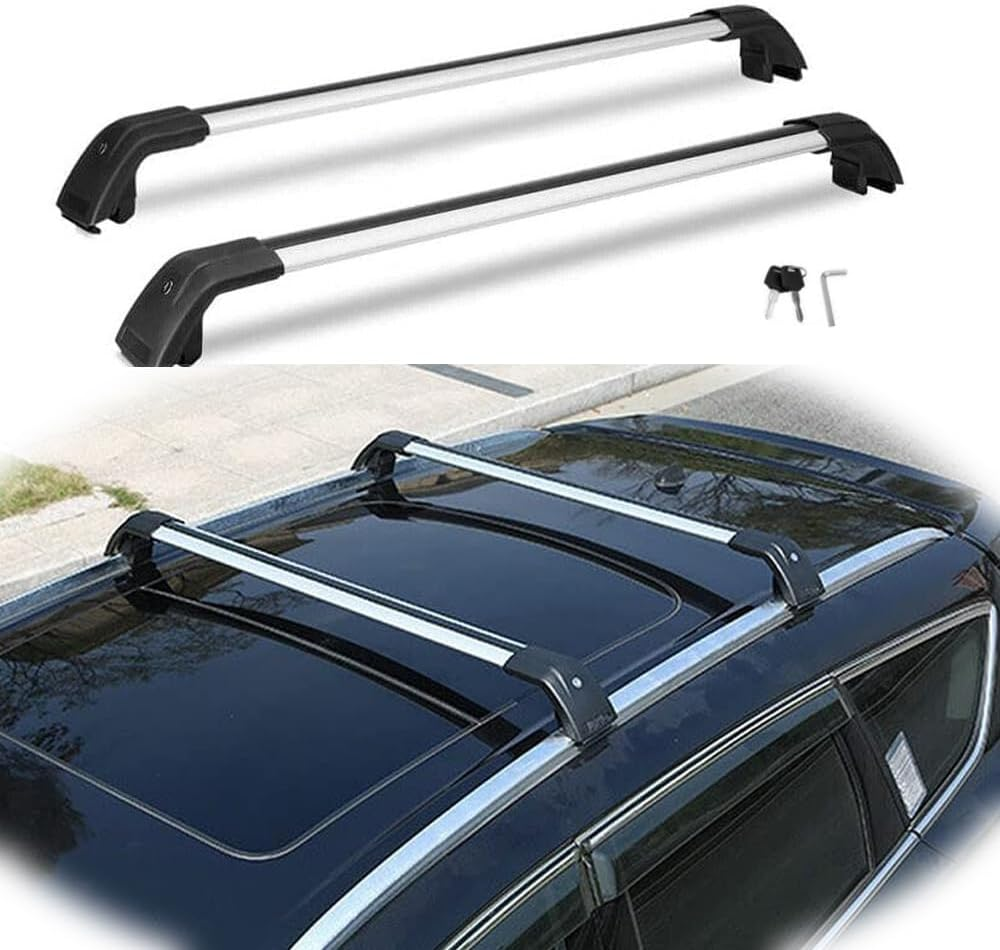Cross Bars Lockable Fits for BYD Seal U Sealion 6 2024 2025 with Flush Side Rails Roof Rack Cargo Luggage Carrier, Silver