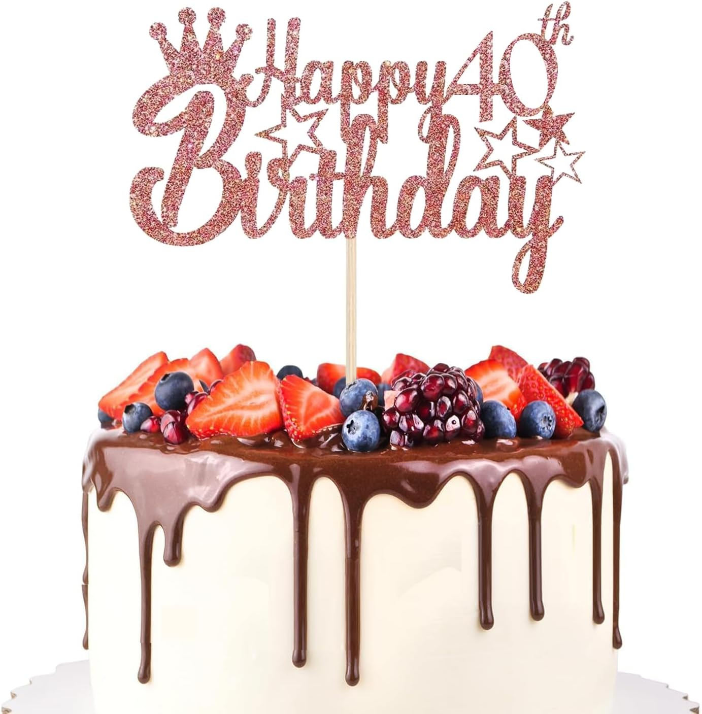 1 PCS Happy Birthday Cake Topper Glitter Cake Pick for Celebrating Happy Birthday Anniversary Theme Party Cake Decorations Supplies(Female) (40) image number 6