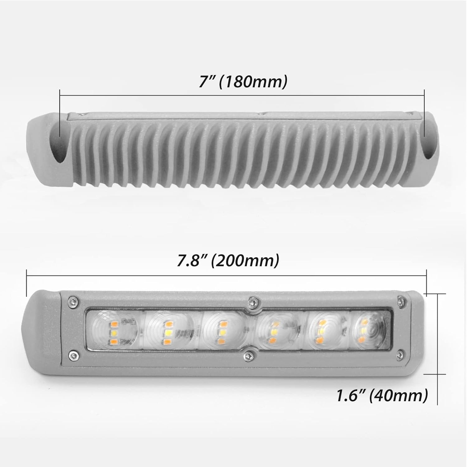 Dream Lighting Gray Shell 200MM 12V LED Awning Annex Lights Waterproof Interior Exterior Rigid Wall Bars Light Camping Lamp for Heavy Duty off Road RV Caravan Motorhome Yacht Boat Cool White/Amber image number 6
