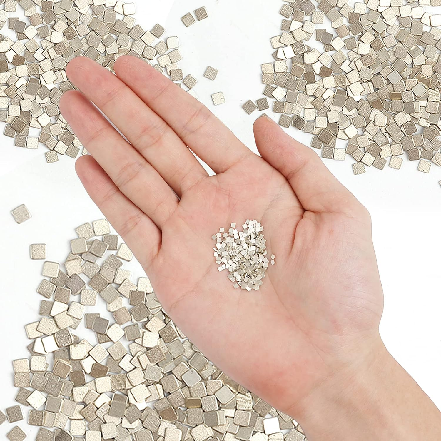 AIEX 4 Grams (About 400 Pcs) Silver Solder Flux for Jewelry, 2X2Mm Precut Silver Solder Chips Ultra Tiny Medium Density Easy Soldering for Jewelry Repair & Making (M Solder, 1360&deg;F) image number 3