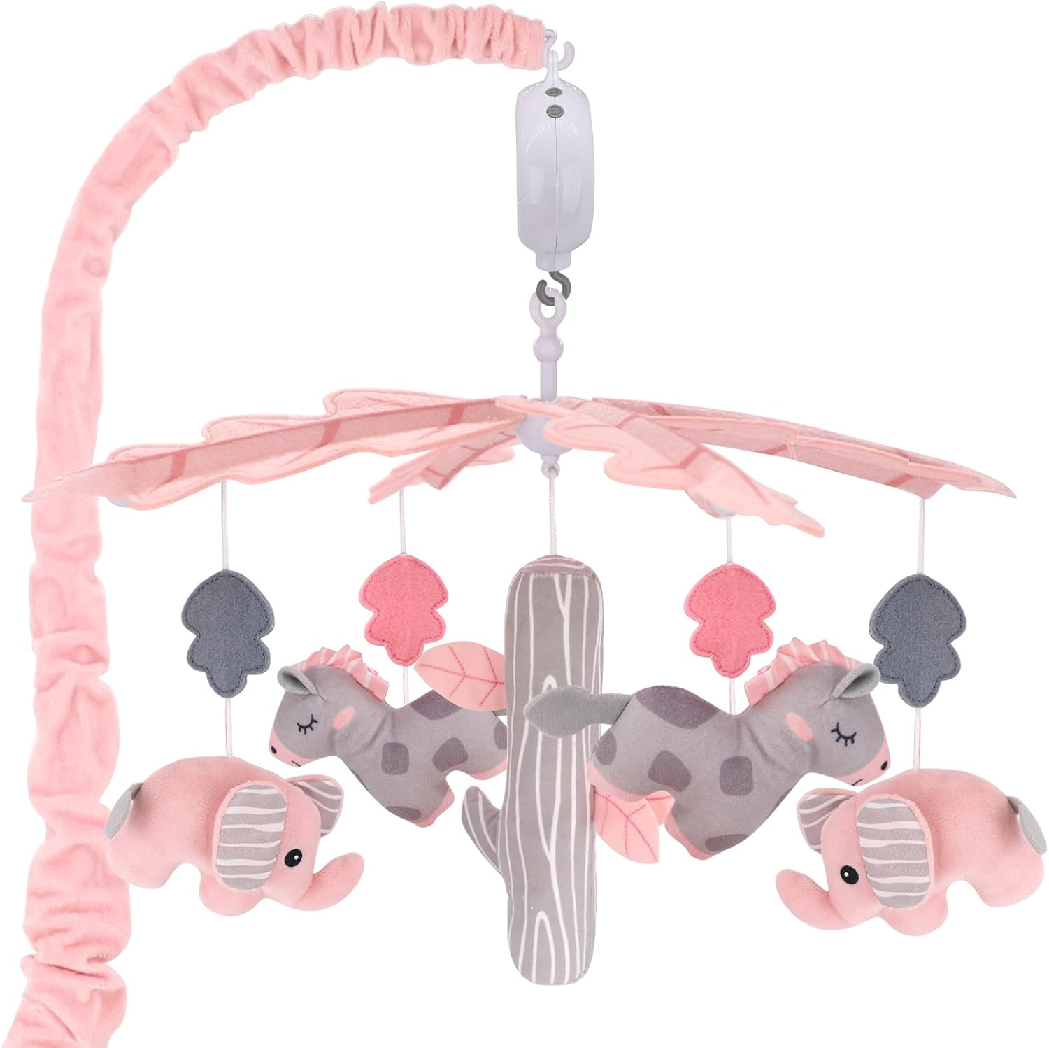 Upgraded Blublu Park Musical Mobile for Crib, Baby Crib Mobile with Hanging Rotating Toys Woodland Nursery Decor for Newborn Baby Boys Girls, Digital Music Box with 3 Modes, 12 Lullabies (Pink) image number 3